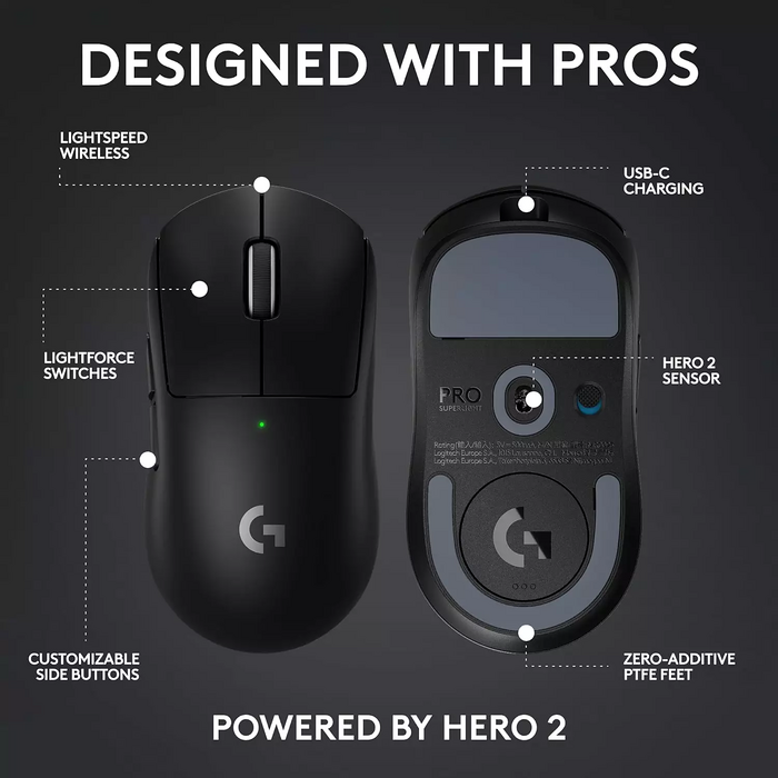 ماوس لوجيتك G PRO X SUPERLIGHT 2 SE LIGHTSPEED لاسلكي للألعاب - أسود  للبيع في مصر من خلال Games2Egypt