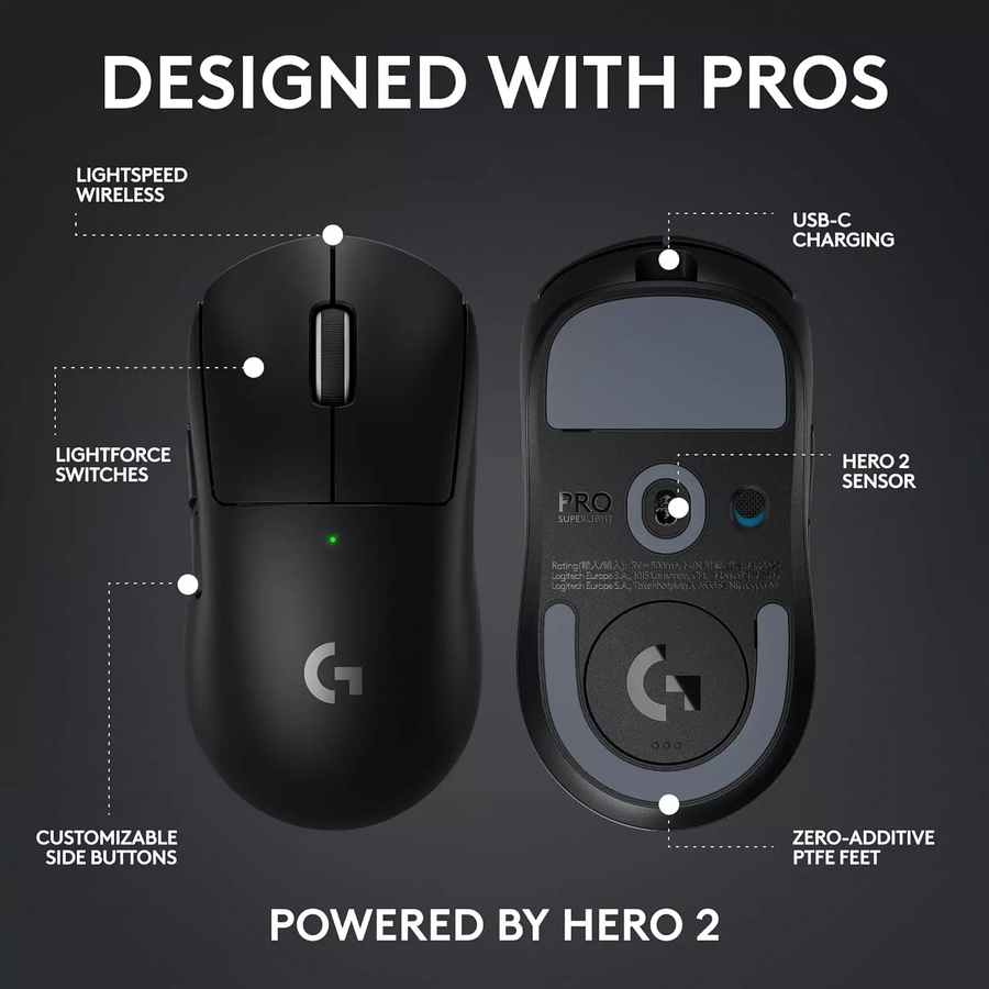Logitech Pro X Superlight 2 SE Wireless Gaming Mouse - Black – image 7
