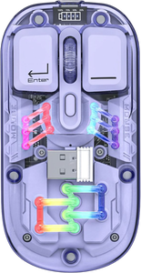 Transparent Wireless Dual-Mode RGB Bluetooth Mouse - Purple - Open Sealed -  for sale in Egypt from Games2Egypt
