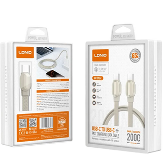 LDNIO LC212C Type-C to Type-C 65W Fast Charging Cable 2M - Gold  for sale in Egypt from Games2Egypt