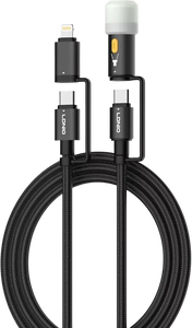 LDNIO LC19 3-in-1 65W Fast Charging Cable with LED Light 1.2M -  for sale in Egypt from Games2Egypt