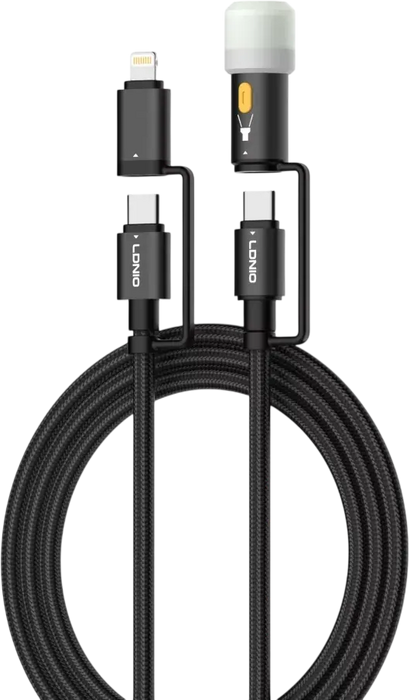 LDNIO LC19 3-in-1 65W Fast Charging Cable with LED Light 1.2M  for sale in Egypt from Games2Egypt