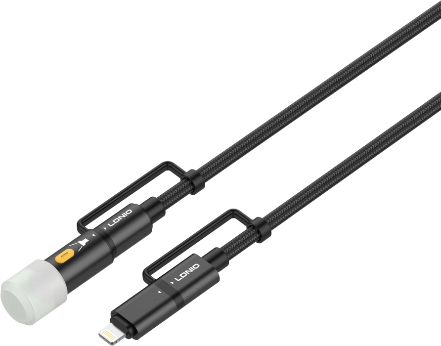 LDNIO LC19 3-in-1 65W Fast Charging Cable with LED Light 1.2M  for sale in Egypt from Games2Egypt