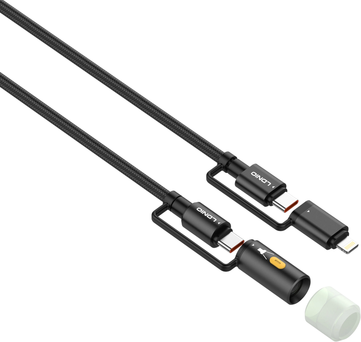 LDNIO LC19 3-in-1 65W Fast Charging Cable with LED Light 1.2M  for sale in Egypt from Games2Egypt
