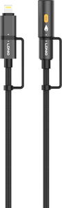 LDNIO LC20 65W Lighting & USB-C to USB-C & Cigarette Lighter 1.2m - Black  for sale in Egypt from Games2Egypt
