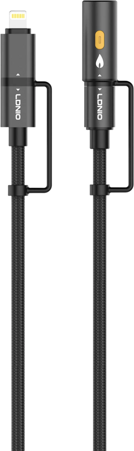 LDNIO LC20 65W Lighting & USB-C to USB-C & Cigarette Lighter 1.2m - Black – image 2