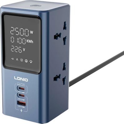 LDNIO SC2 45W Universal Power Strip With LED Display