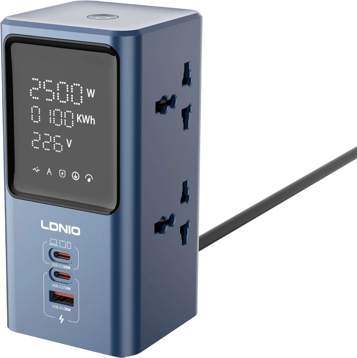 LDNIO SC2 45W Universal Power Strip With LED Display  for sale in Egypt from Games2Egypt