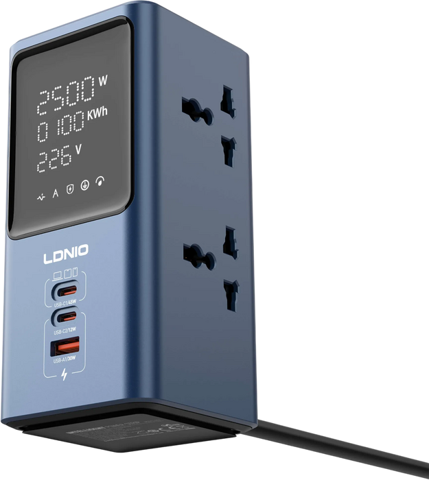 LDNIO SC2 45W Universal Power Strip With LED Display  for sale in Egypt from Games2Egypt