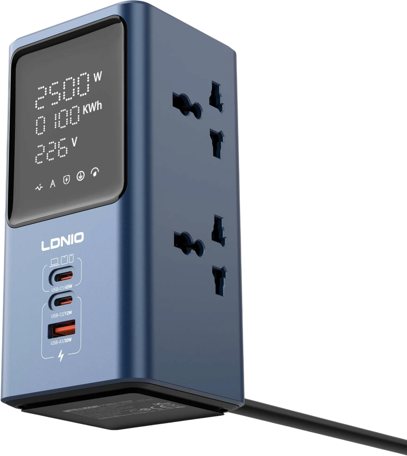 LDNIO SC2 45W Universal Power Strip With LED Display – image 3
