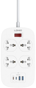 LDNIO SC4407C Extension Power Socket 4AC 2USB+2USB-C Power Strip -  for sale in Egypt from Games2Egypt