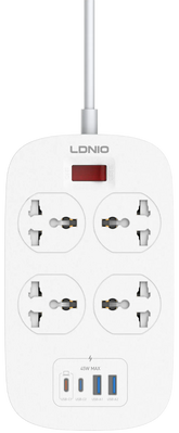 LDNIO SC4407C Extension Power Socket 4AC 2USB+2USB-C Power Strip