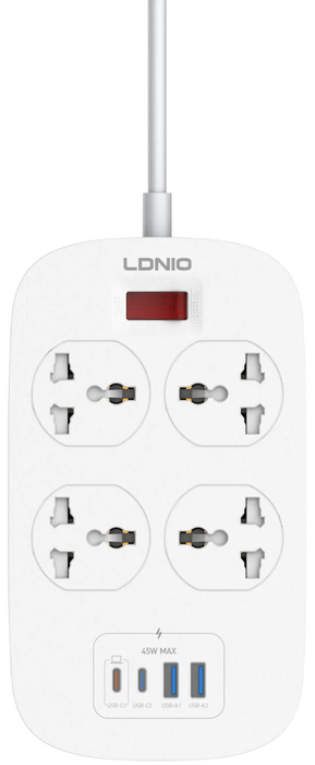 LDNIO SC4407C Extension Power Socket 4AC 2USB+2USB-C Power Strip  for sale in Egypt from Games2Egypt