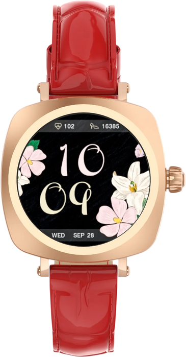 LDNIO SW03 The Small Square-Shaped Smartwatch - Rose Gold/Red  for sale in Egypt from Games2Egypt