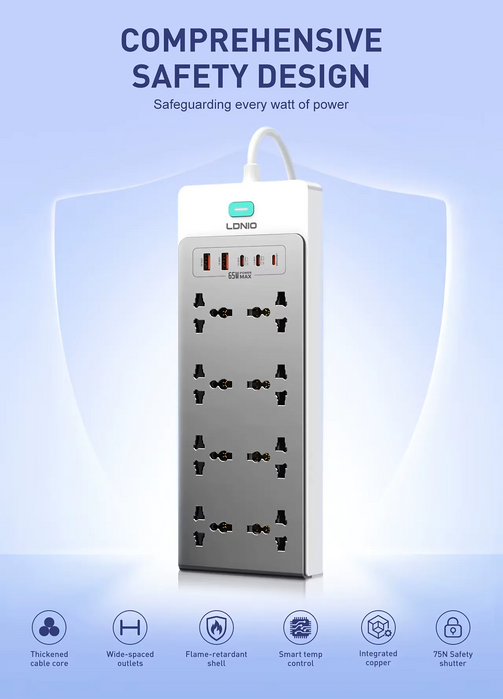 LDNIO SC4 GaN 65W Desktop Power Strip - 2M  for sale in Egypt from Games2Egypt