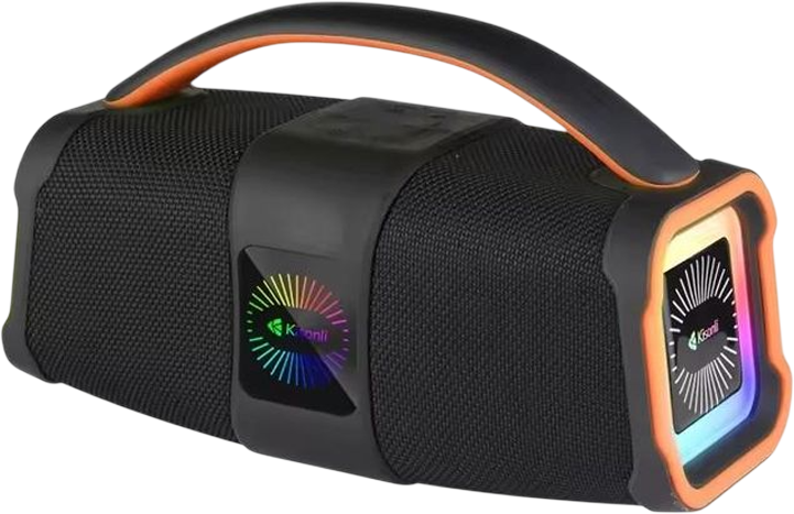 Kisonli K5 Stereo Deep Bass Bluetooth RGB Speaker - Black / Orange  - Open Sealed  for sale in Egypt from Games2Egypt
