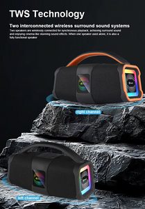Kisonli K5 Stereo Deep Bass Bluetooth RGB Speaker - Black / Orange  - Open Sealed  for sale in Egypt from Games2Egypt