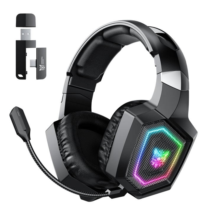 أونيكوما GT806 هيدسيت جيمينج وايرلس تراي-مود RGB - أسود - بدون ملصق  للبيع في مصر من خلال Games2Egypt