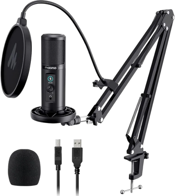 Maono PM422 Podcast USB Microphone Plug & Play - Black