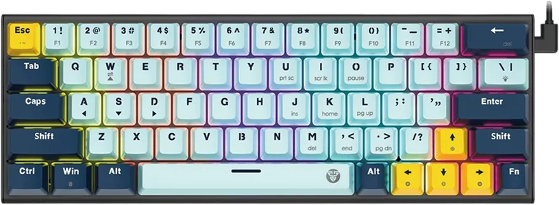 Fantech ATOM63-MK874v2 Wired Mechanical Gaming Keyboard Sky Blue - Blue Switch -  for sale in Egypt from Games2Egypt