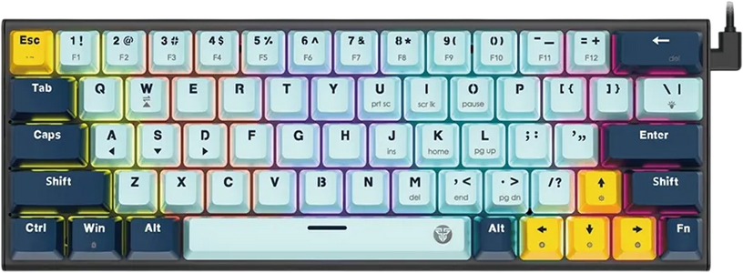 Fantech ATOM63-MK874v2 Wired Mechanical Gaming Keyboard Sky Blue - Blue Switch
