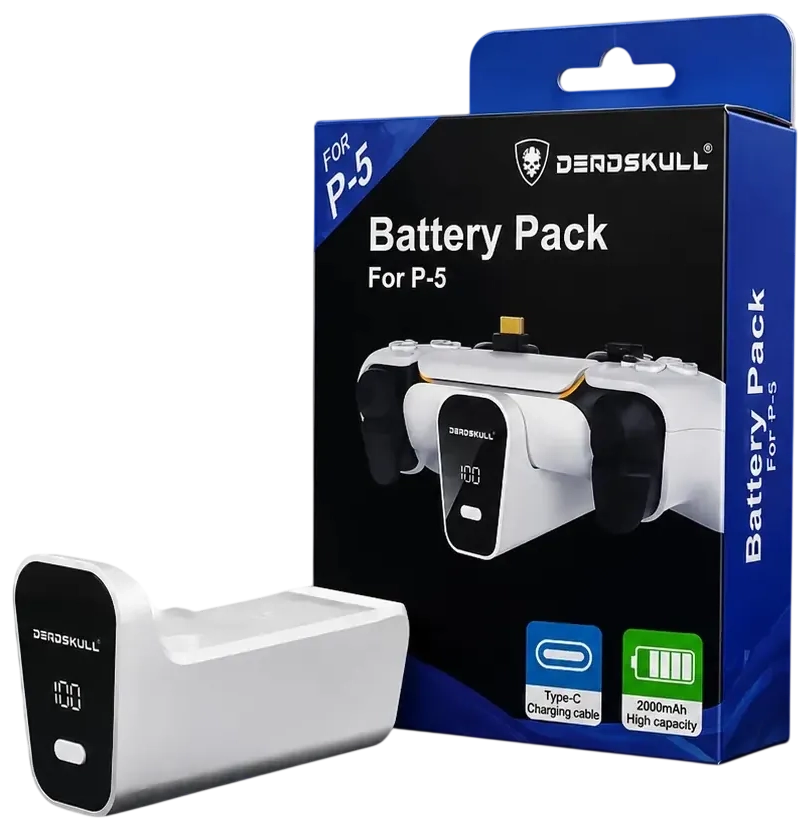 Deadskull Rechargeable Battery Pack for PS5 Controller With LED Indicators