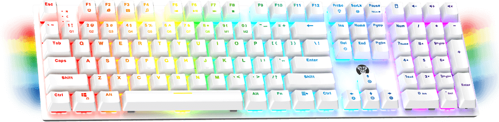 فانتك ماكس فيت 108 MK855 كيبورد ميكانيكال سلكي بإضاءة RGB وسويتش أزرق - أبيض  للبيع في مصر من خلال Games2Egypt
