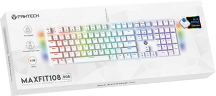 فانتك ماكس فيت 108 MK855 كيبورد ميكانيكال سلكي بإضاءة RGB وسويتش أزرق - أبيض  للبيع في مصر من خلال Games2Egypt