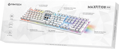فانتك ماكس فيت 108 MK855 كيبورد ميكانيكال سلكي بإضاءة RGB وسويتش أزرق - أبيض  للبيع في مصر من خلال Games2Egypt