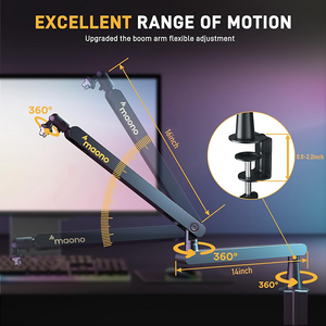 Maono BA92 Live Streaming Microphone Boom Arm Stand - Black  for sale in Egypt from Games2Egypt