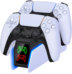 PS5 DualSense Dual Controller RGB Dock Station with LED Display - White - Open Sealed