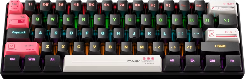 ONiKUMA G55 RGB Mechanical Gaming Keyboard Black Brown Switch - Open Sealed