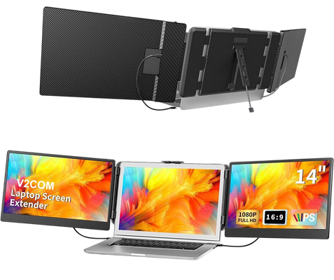 V2COM S2 14-Inch FHD IPS Triple Laptop Screen Extender