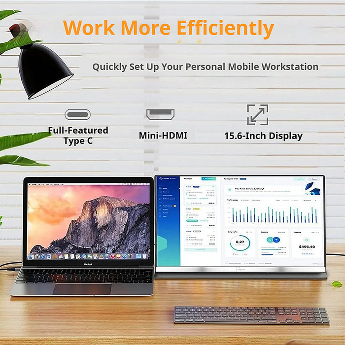 V2Com P4 شاشة محمولة 15.6 بوصة FHD IPS HDR مع USB-C وMini HDMI  للبيع في مصر من خلال Games2Egypt