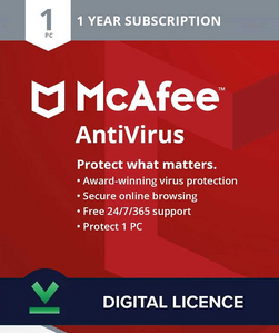 Mcafee Antivirus 1 Year 1 Device CD Key