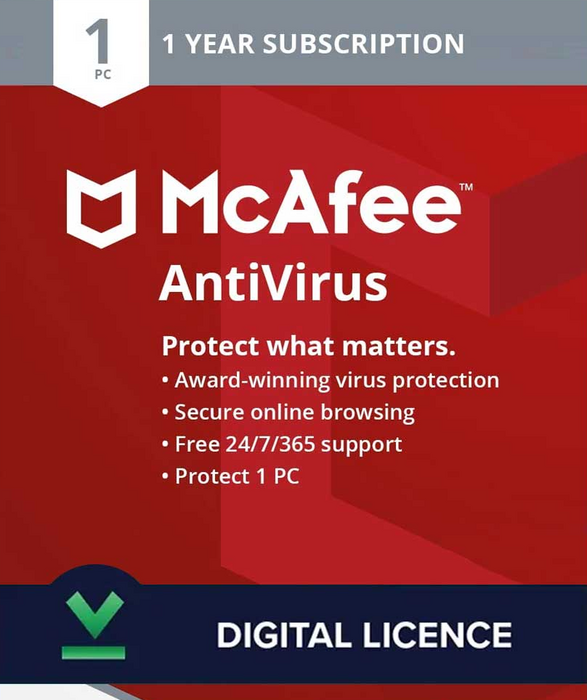 Mcafee Antivirus 1 Year 1 Device CD Key  for sale in Egypt from Games2Egypt
