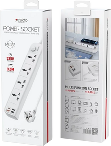 Yesido MC22 High Power Fast Charging Socket 3M - EU Plug - White - Open Sealed  for sale in Egypt from Games2Egypt