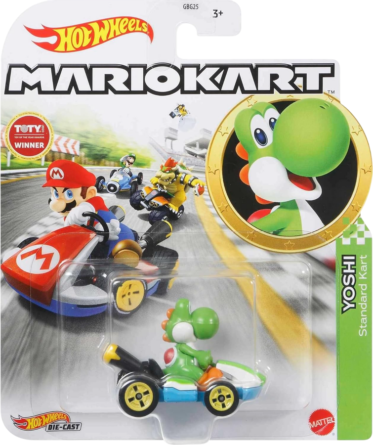 Mattel Hot Wheels Mario Kart Yoshi Standard Kart GLP38 – image 3