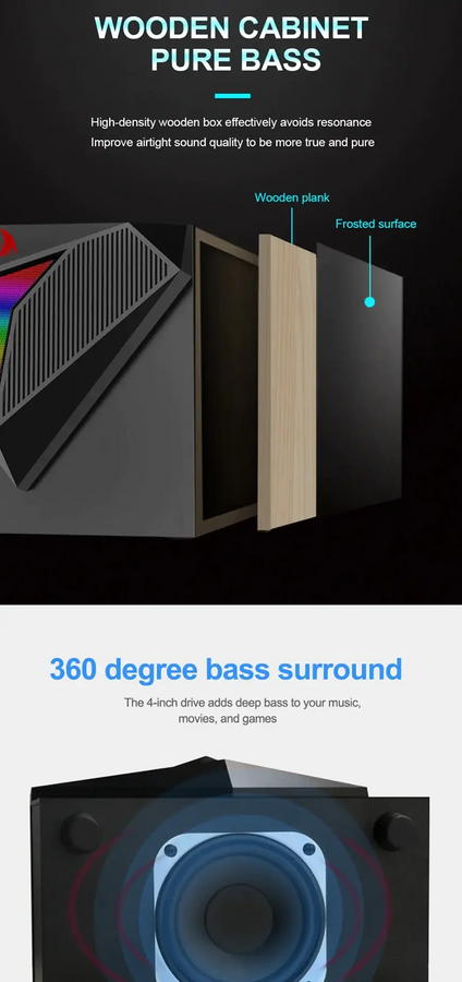 Redragon GS700 Gaming Speakers with Subwoofer - Open Sealed – image 7