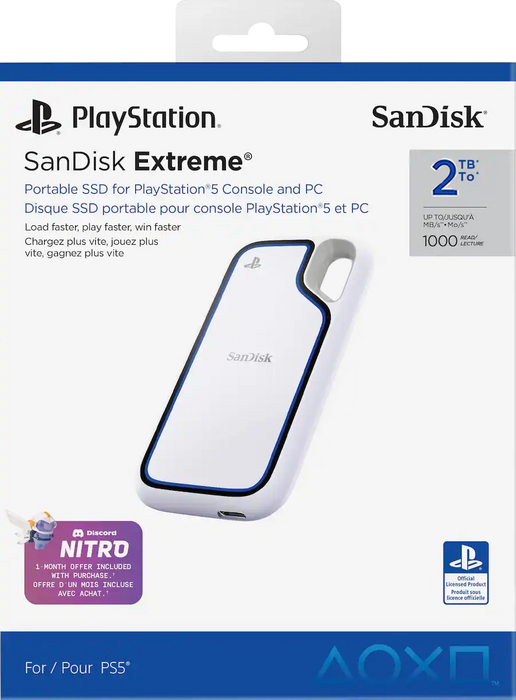 SanDisk Extreme Portable SSD for PlayStation 5 Console and PC - 2TB - Open Sealed  for sale in Egypt from Games2Egypt