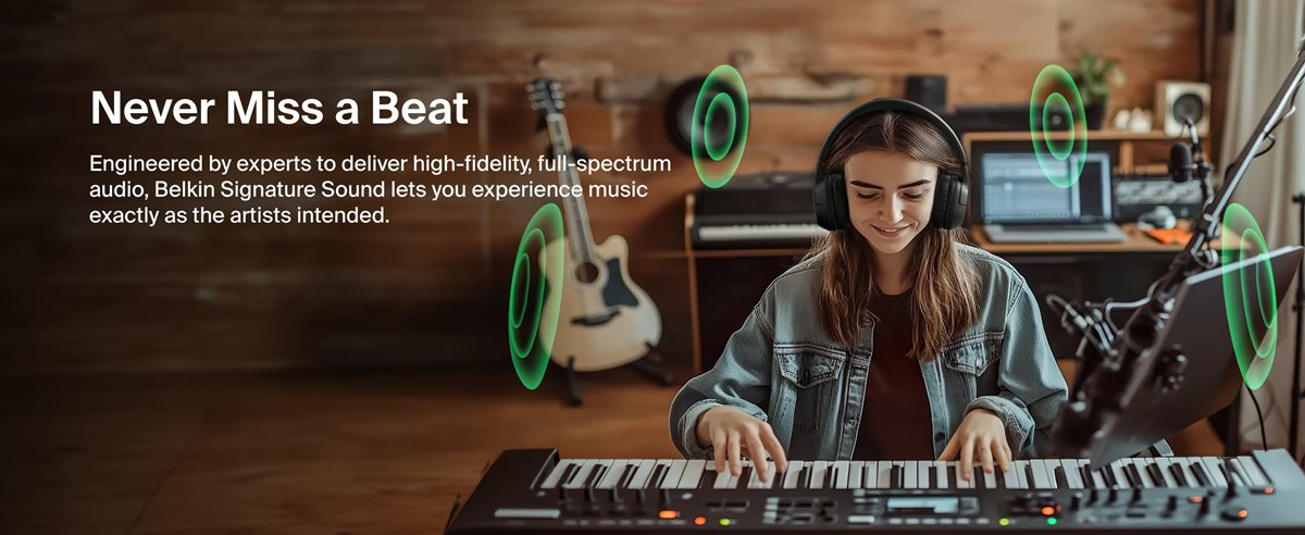 Belkin SoundForm Surround Wireless Over-Ear Headphones - Black – image 9