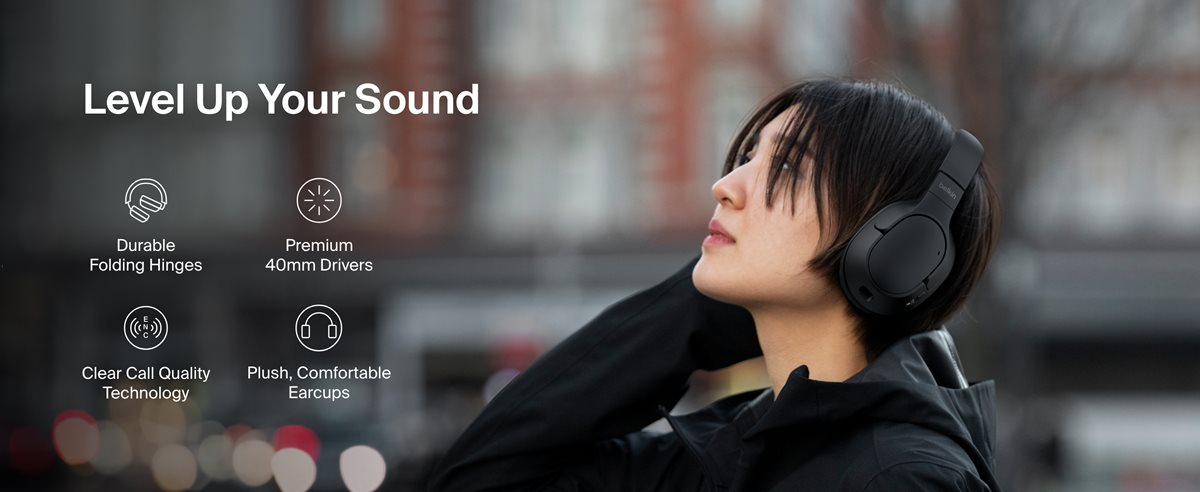 Belkin SoundForm Surround Wireless Over-Ear Headphones - Black – image 10