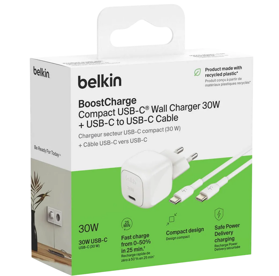 Belkin BoostCharge 30W USB-C PD Fast Charger with USB-C Cable - White – image 6