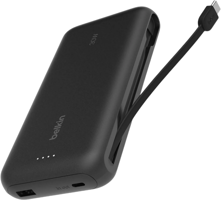 Belkin BoostCharge 20000mAh PD Power Bank with Built-in USB-C Cable - Black