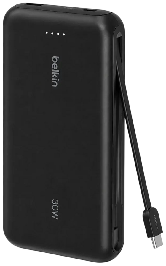 بلكين بوست تشارج باور بانك PD بسعة 20000mAh مع كابل USB-C مدمج - أسود – صورة 2