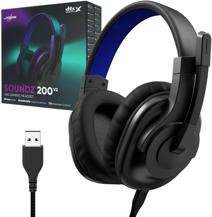 uRage SoundZ 200 Wired Stereo Gaming Headset – Black