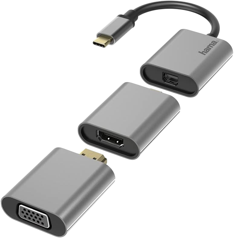 محول فيديو هاما Connect2Go 6 في 1 USB-C – جراي 