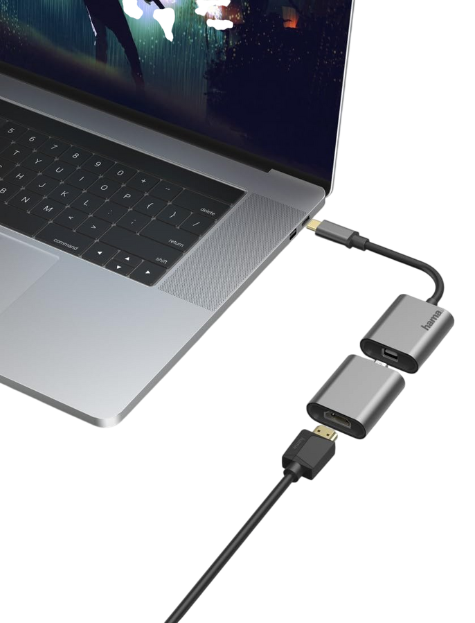 محول فيديو هاما Connect2Go 6 في 1 USB-C – جراي  – صورة 3
