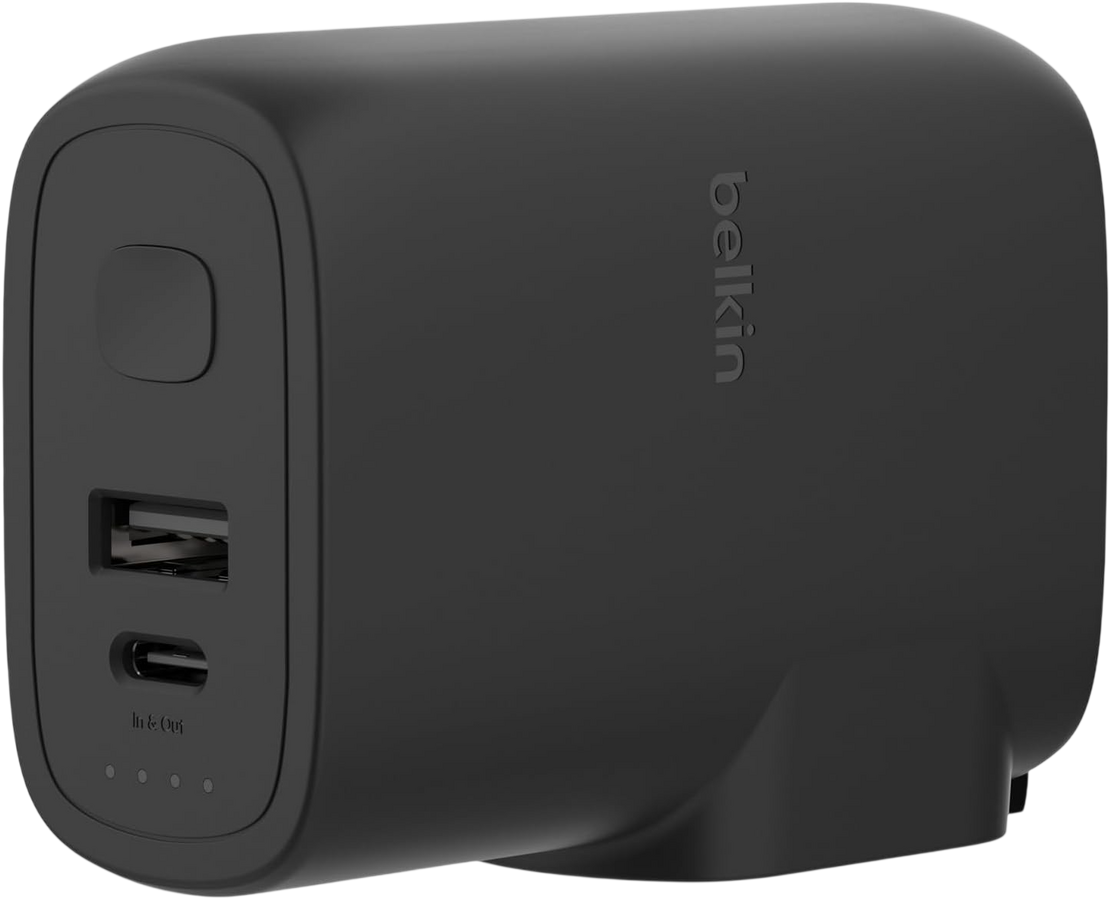 بلكين بوست تشارج شاحن هجين 25W وباور بانك 5000mAh مع طقم محولات سفر - أسود – صورة 6