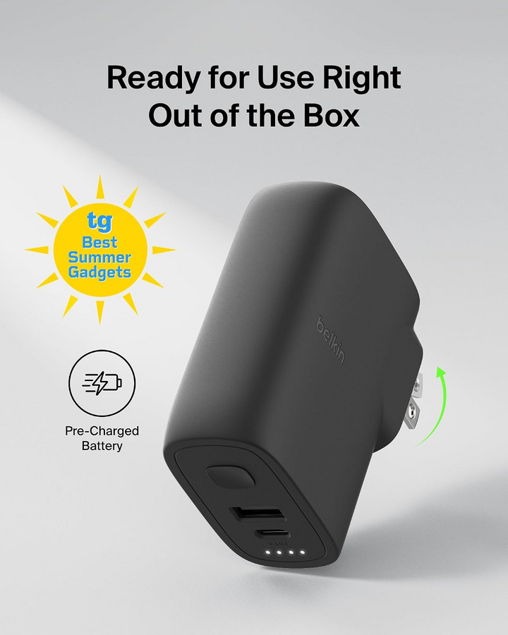 بلكين بوست تشارج شاحن هجين 25W وباور بانك 5000mAh مع طقم محولات سفر - أسود – صورة 8